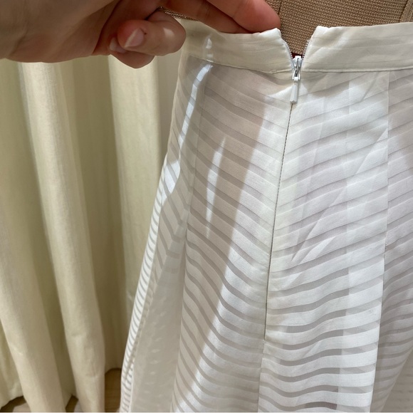Anthropologie Leifsdottir Skirt, Shadow Stripe, Midi, White, Women’s (US 6) - Picture 6 of 11
